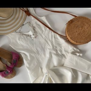 Zara NWT off white viscose dress